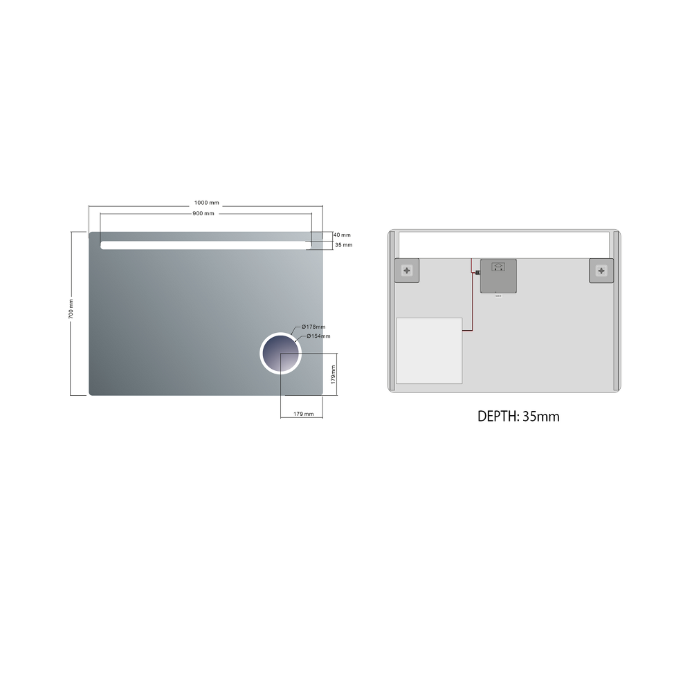ASTRO LED podsvícené zrcadlo 1000x700mm, kosmetické zrcátko
